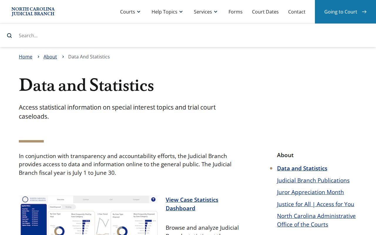 Northampton County case search North Carolina court data and statistics source