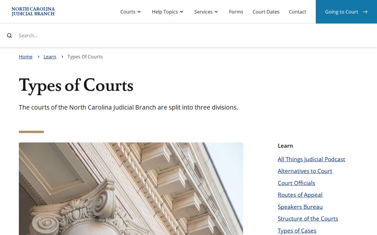 Northampton County case search North Carolina court hierarchy