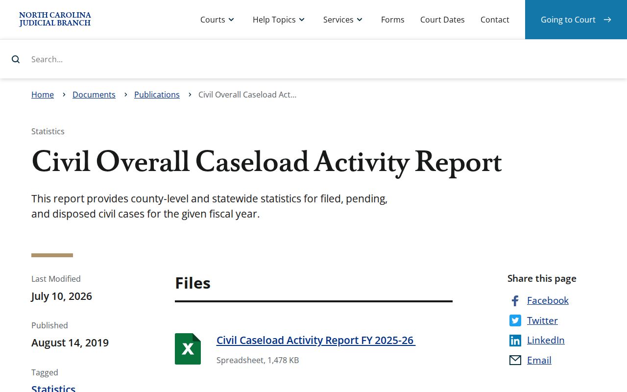 Northampton County civil court docket caseload report source
