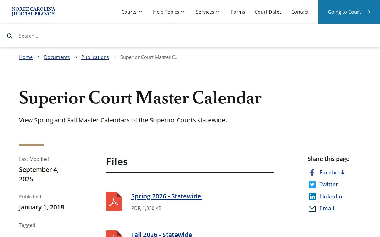 Northampton County civil court docket Superior Court master calendar source