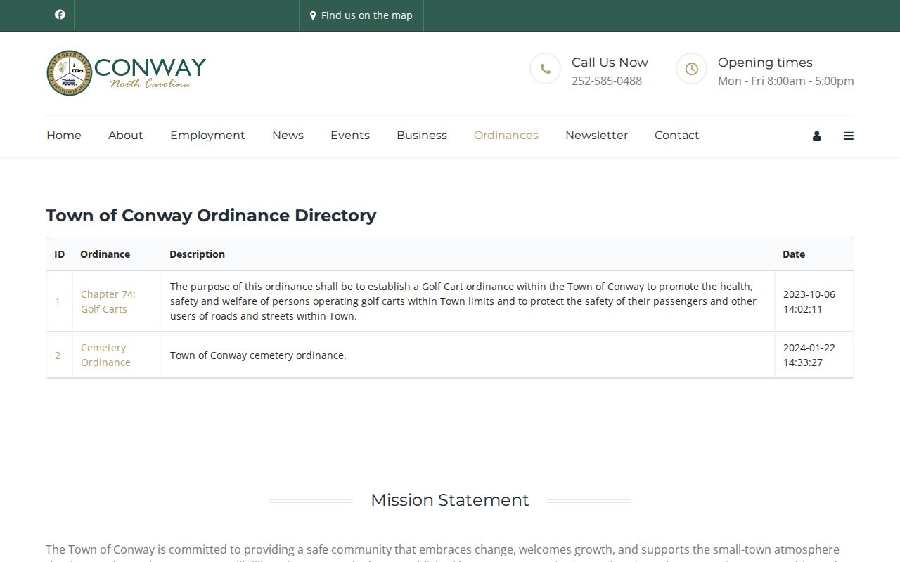 Conway court records ordinance directory source