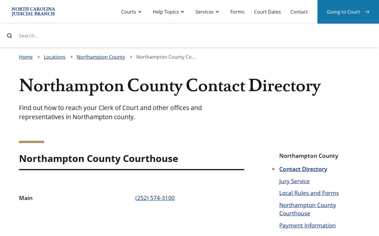 Northampton County court schedule Clerk and court office contact source