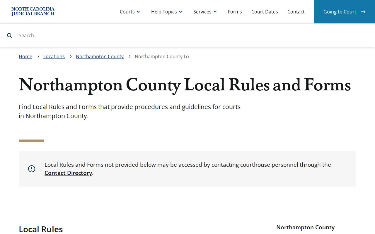 Northampton County criminal court docket local continuance and bail rules source