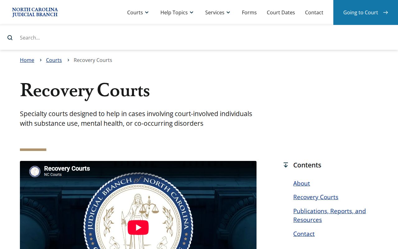 Garysburg court records distinction from North Carolina Recovery Courts information