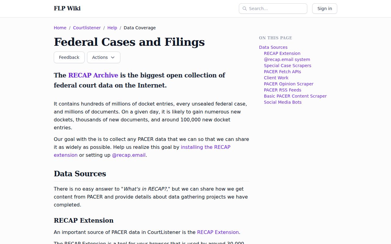 Rich Square court records distinction from RECAP federal coverage information